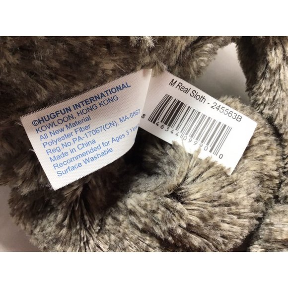 Sloth Plush Three Toed Clawed 18” Stuffed Animal Toy Realistic Brown Tan Hug Fun - Picture 9 of 9